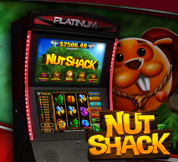 Nut Shack logo with screenshot of game.