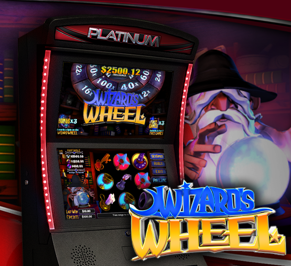 Wizards Wheel logo with screenshot of game.
